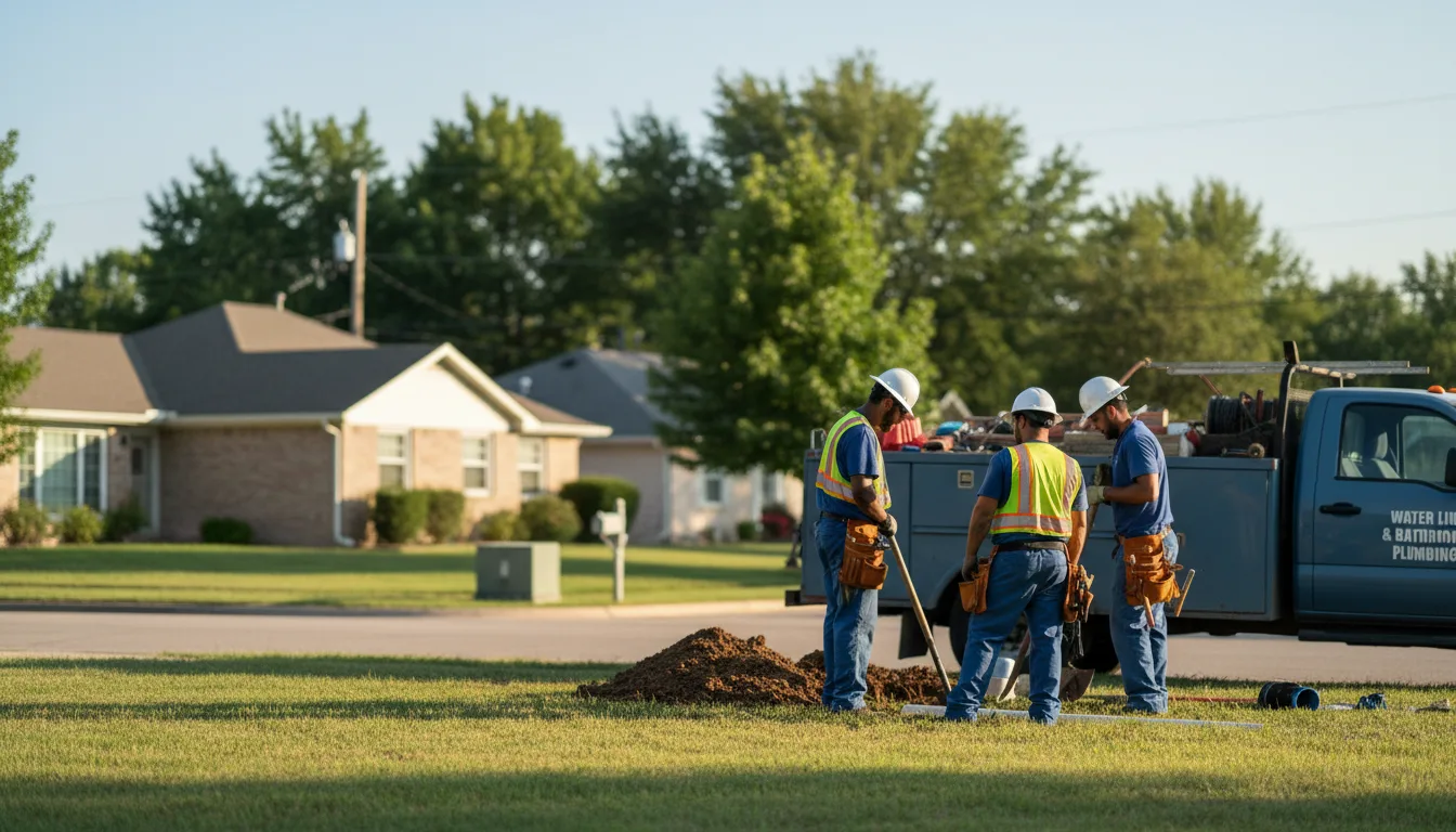 Residential water line and bathroom plumbing service in Mound City, KS